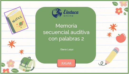 Ejercicios de Memoria secuencial de palabras en oraciones